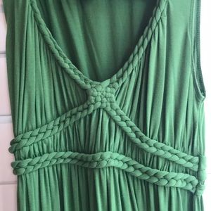 Green maxi dress.